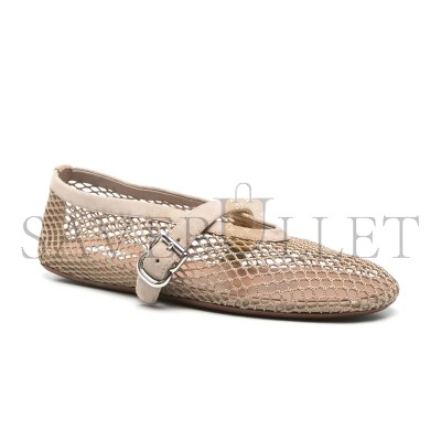 ALAÏA SUEDE TRIMMED FISHNET BALLET FLATS AA3A029TK061-824 ALAÏA SUEDE TRIMMED FISHNET BALLET FLATS AA3A029TK061-824